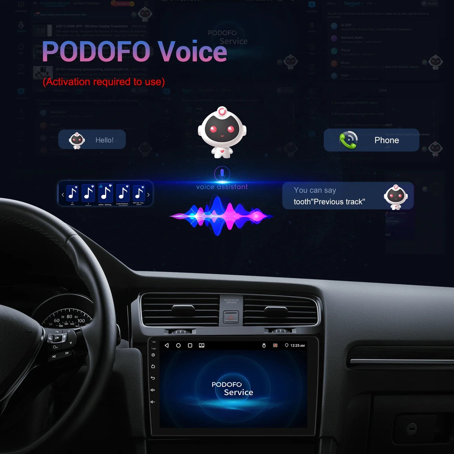 Podofo Wireless CarPlay do Smart Fortwo 451 2005-2015