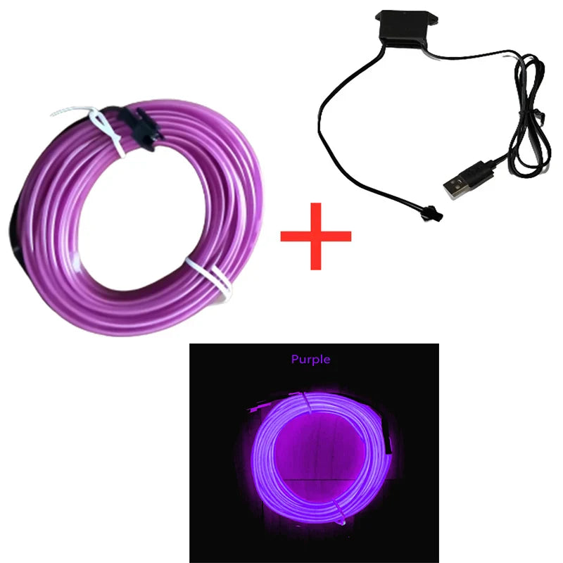 5m taśma LED do wnętrza samochodu z USB