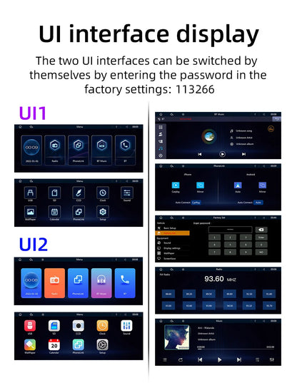 Uniwersalny 10,26” ekran Carplay – radio multimedialne