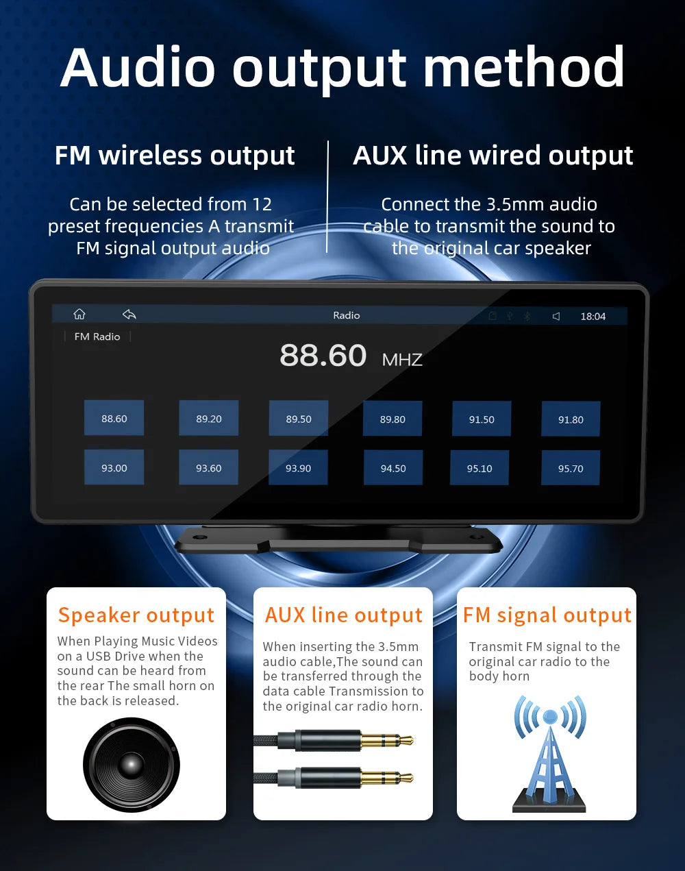 Uniwersalny 10,26” ekran Carplay – radio multimedialne