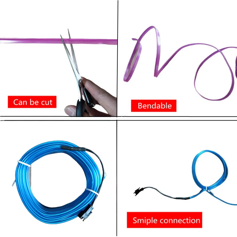 5m taśma LED do wnętrza samochodu z USB